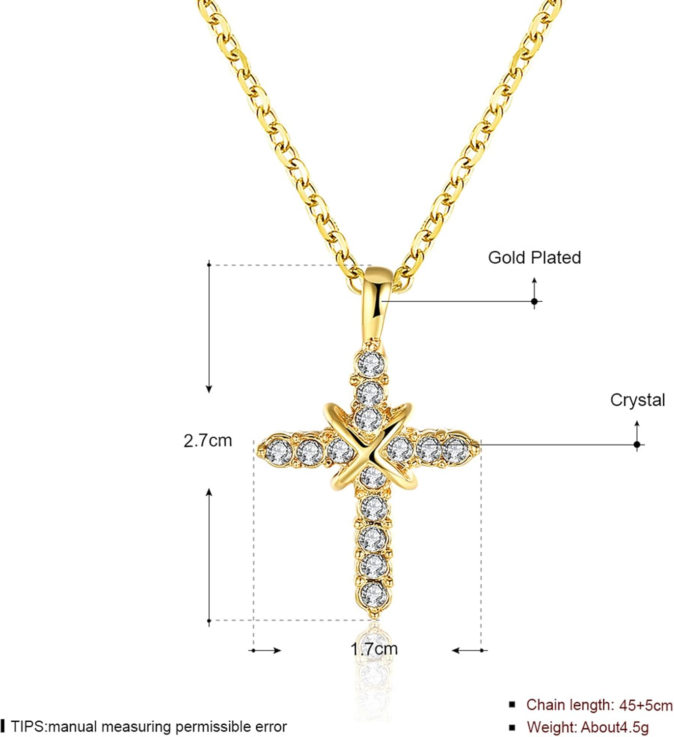 14K Rose Gold Plated Cubic Zirconia Necklace Cute Pendant Necklaces for Wome jewelry gifts - Image 2