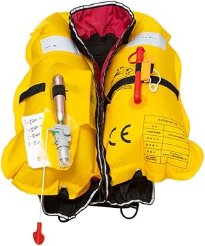Top Safety Adult Life Jacket with Whistle - Auto Version Inflatable Lifejacket Life Vest Preserver PFD for Boating Fishing Sailing Kayaking Surfing Paddling Swimming - Adjustable Life Saving Vest