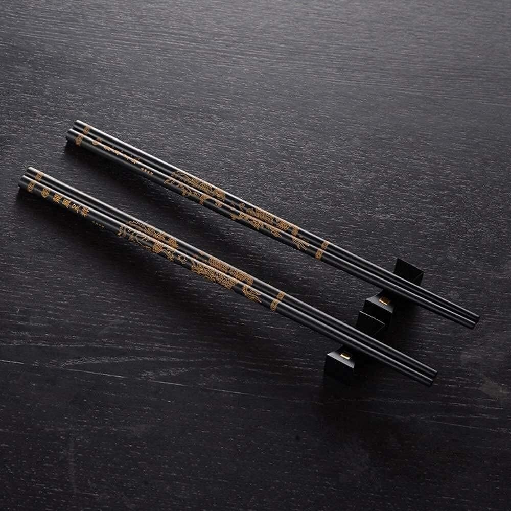 baguettes japonaises cooking chopsticks Vaisselle asiatique haut de gamme en ébène réutilisable, portable, anti-brûlure, en bois pur, ménage