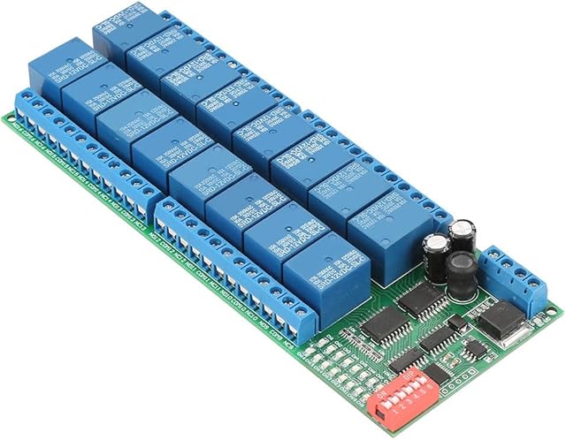 Jadeshay Relay Board - 12V Relay Module Board PBC Relay 16 Channel Controller RS485 Relay Dimmer Switch