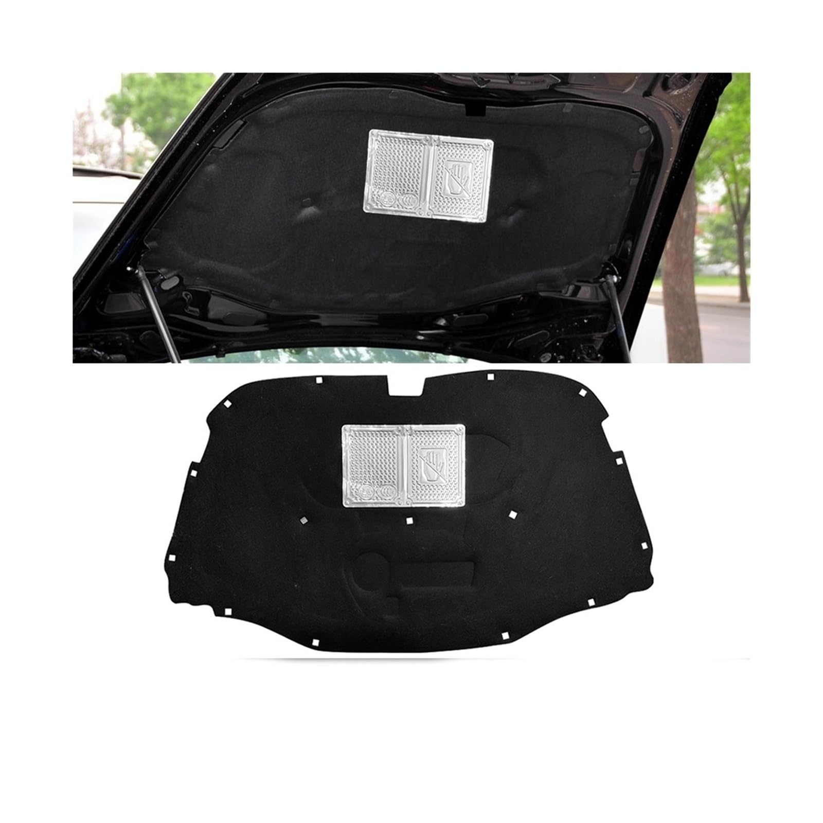 Fxfupo 2003-2010 Touareg Compatible For Vw Touareg 2003 -2018 Car Heat Sound Insulation Cotton Front Hood Engine Firewall Mat Pad Cover Noise Deadener