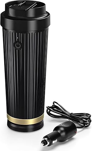 Taza térmica, soporte para taza de automóvil, taza inteligente con un solo toque, taza de café de 12 onzas, botella inteligente de calefacción y