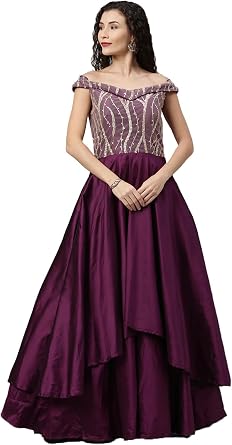 Cbazaar Ready to Wear Indian Wedding Outfit Gown Bridesmaid Dresses for Women, Festive, Party Wear Plus Size Dress for Women