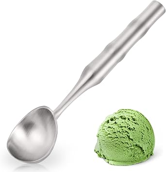Leden Heavy Duty Ice Cream Scoop Stainless Steel Ice Cream Scooper Spoon with Comfortable Handle, Dishwasher Safe, Ideal for for Gelato, Sorbet, Cookie Dough