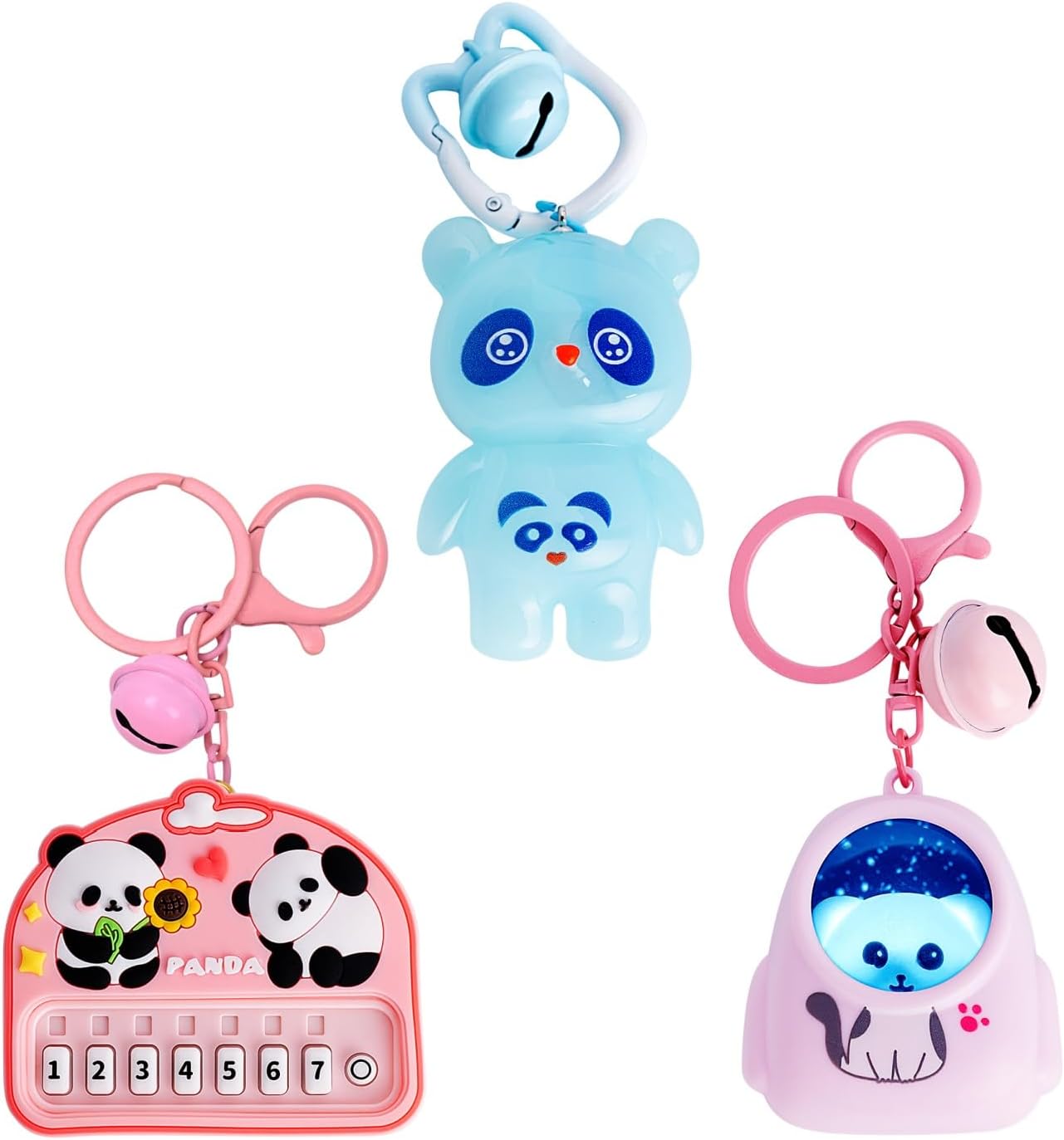Micro Piano Keychain, Kitten Backpack Night Light Key Ring, Cute Flashing Acrylic Bag Charms, Childlike and Warm, Accessories for Car Backpack, Birthday Gifts for Kid/Teens