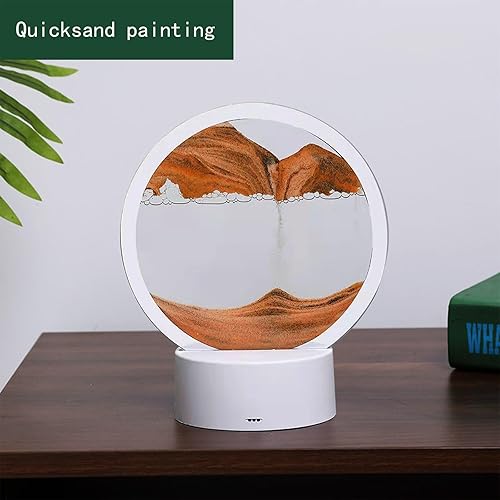 Miniatura 2 de Lámpara de mesa USB de arena movediza de 0.5 fl oz, lámpara de mesa tridimensional de pintura de arena, luz ambiental decorativa de reloj de arena