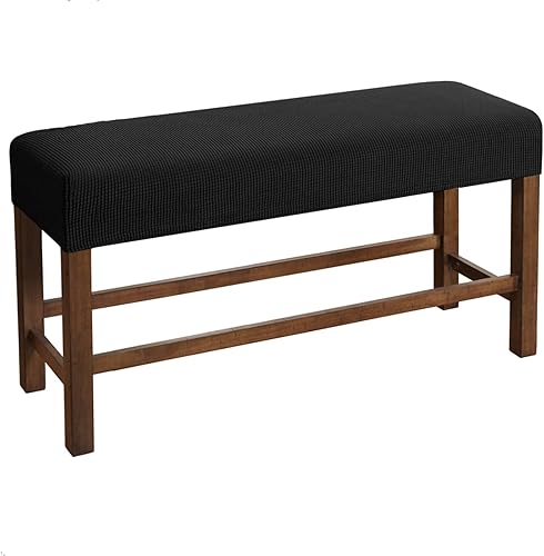 Fundas rectangulares elásticas para banco y sillas de comedor, tela jacquard suave, extraíble y lavable, protector de asiento antipolvo para sala de