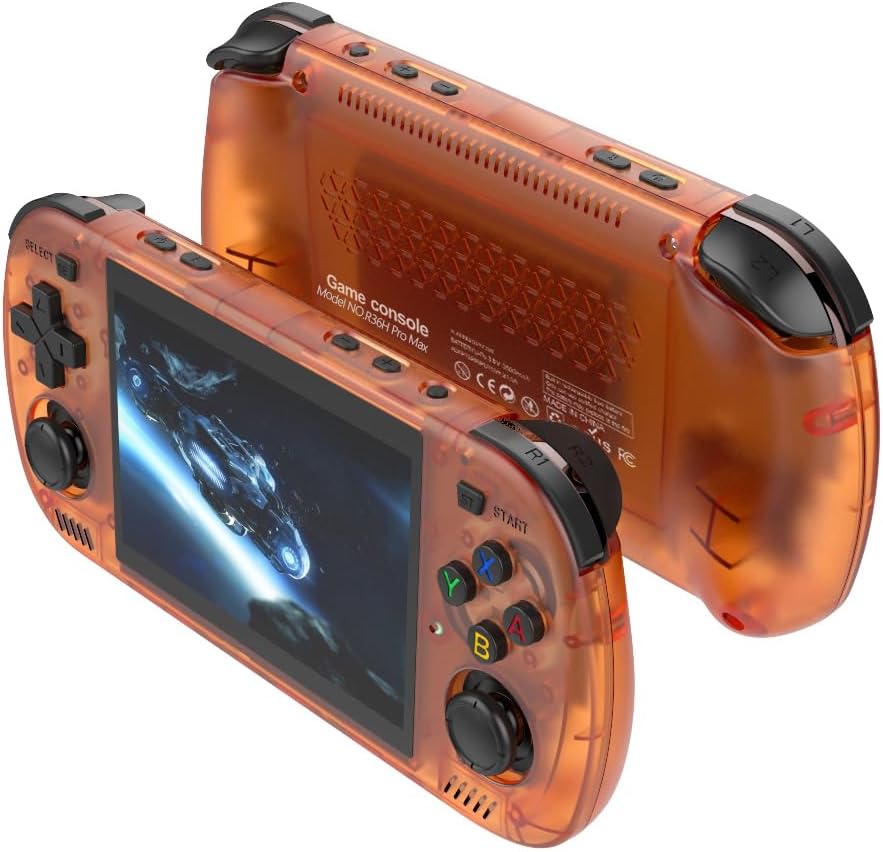 R36H PRO Retro Handheld Game Console,15000+ Games with Open Source Linux System,23+Emulators,4.2-Inch IPS Screen Portable Game Console,3500mAh Battery,Exclusive Horizontal,Gifts for Adult (Orange)