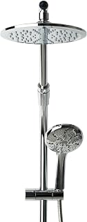 Niagara Conservation ShowerRail Sliding Handheld Dual Shower System Shower Head with 8-inch Rain Head, 6-Spray Setting Handheld and Adjustable Rail, Tool-Free Easy Installation Chrome