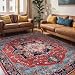 Produktbild Mazovia Teppich Orientalisch Vintage - Waschbar rutschfest - Weich Traditioneller Teppich für Wohnzimmer Orientteppich - Fußbodenheizung geeignet - Rot Burgunderrot 120 x 170 cm