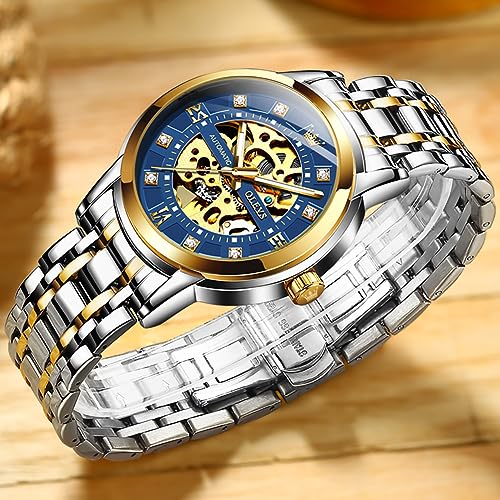 OLEVS Mens Automatic Watch Skeleton Diamond Luxury Mechanical Self Winding Dress Business Wrist Watch Waterproof Luminous - Image 4