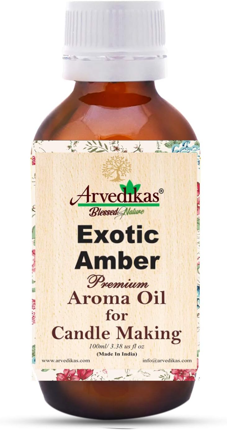 Arvedikas Premium Exotic Amber Fragrance Oil: Enhance Your Candle Making with Soy Candle Fragrance Oil - 100ml