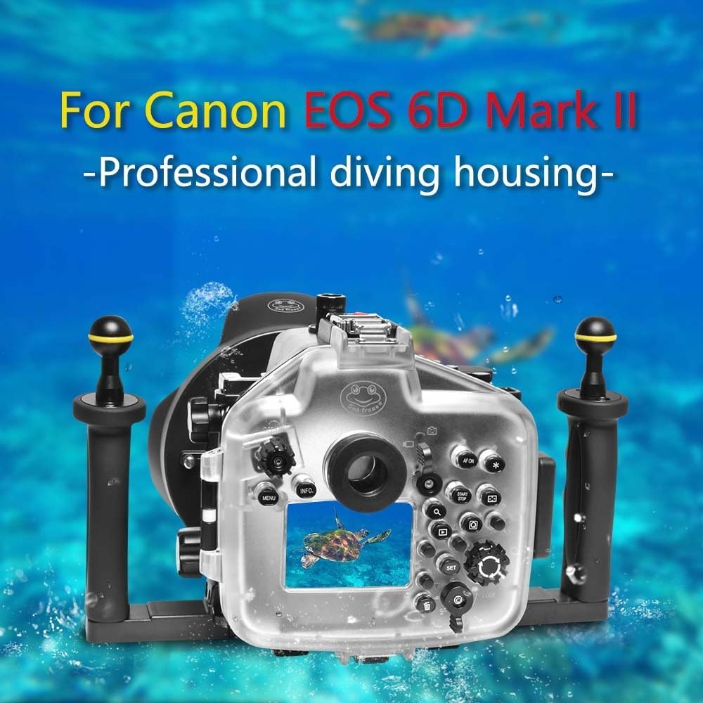 Seafrogs Underwater Housing for for Canon EOS-6D Mark II (6D II)+WA005A Dome Port kit [40M/130FT] Waterproof housing for Canon 6D Mark II+ EF 24-105mm F4