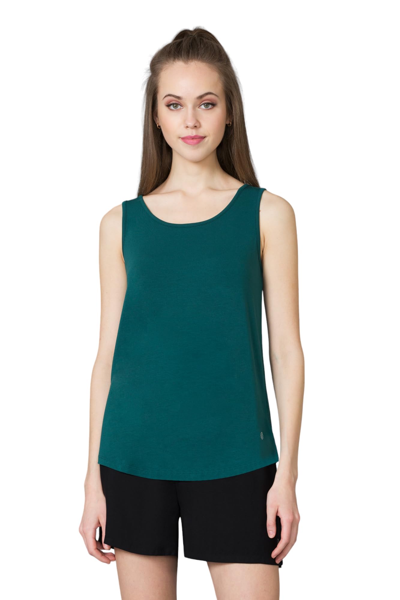 Van Heusen Women Solid Cotton Lounge Tank Top - Comfort Fit, Scoop Neck, Sleeveless-picture-24