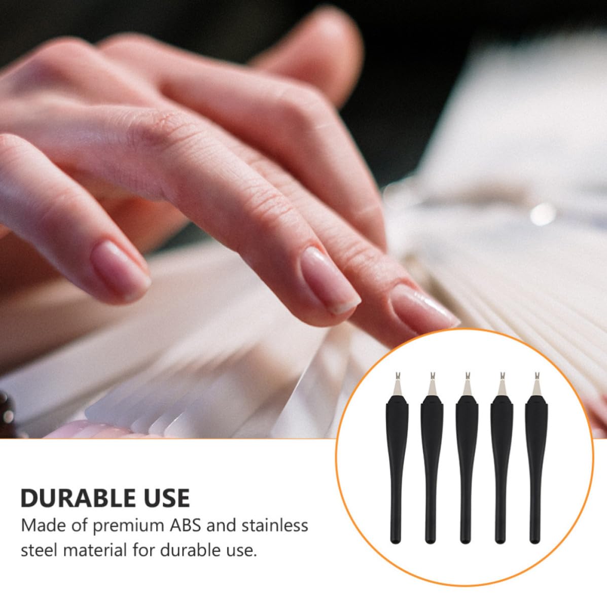 Lurrose 5pcs Stainless Steel Nail Dead Skin Remover Fork Cuticle Trimmer Manicure Tools for Fingernail and Toenail Care