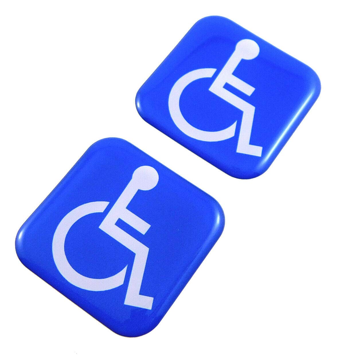 Handicap 2 x 1.5" Square Curved Gel Car Bike Sticker