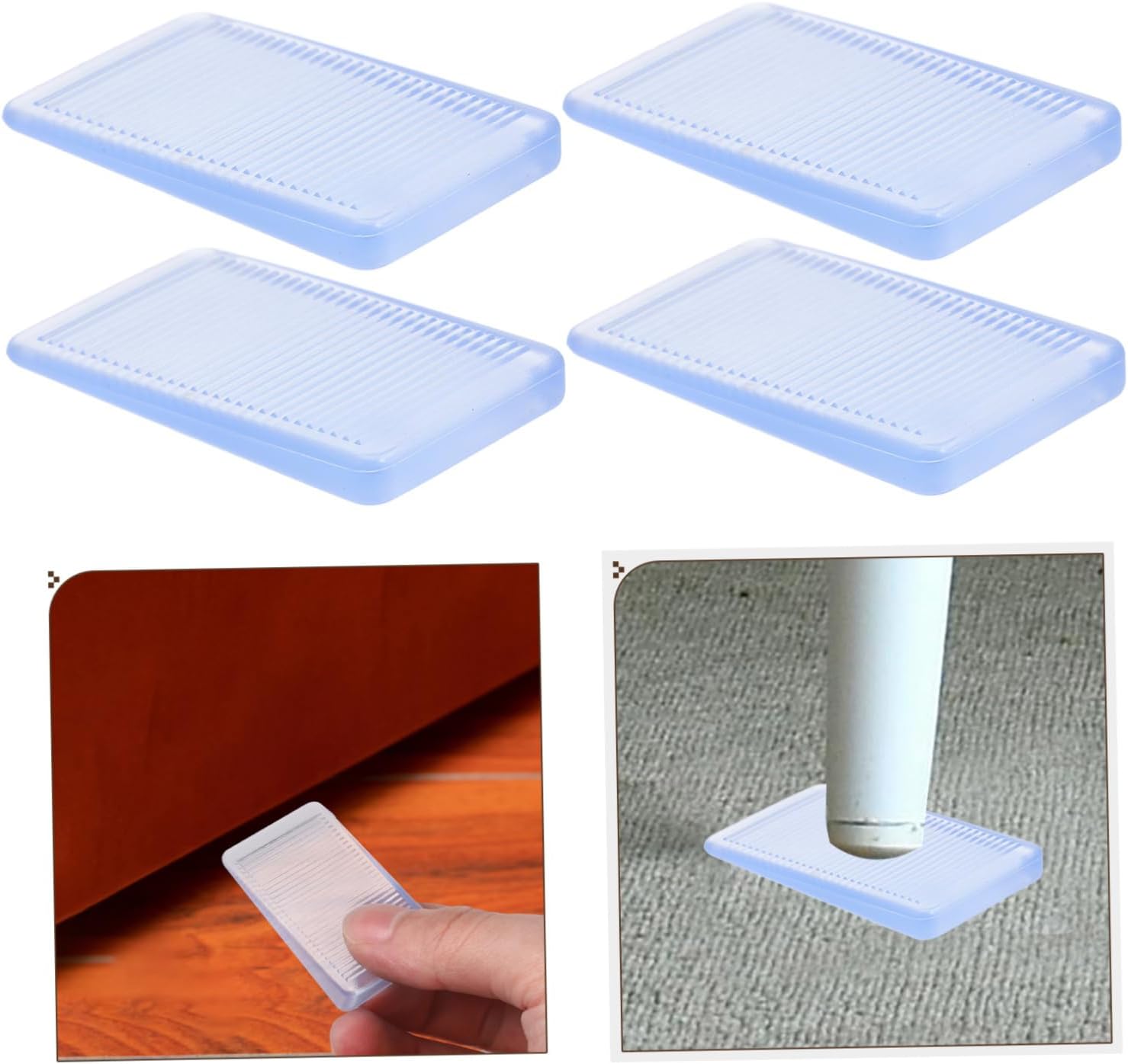 8pcs Transparent Furniture Leveling Shims Multi-Function Wedges for Stable Tables Chairs and Cabinets Door Stop and Shims for Uneven Surfaces
