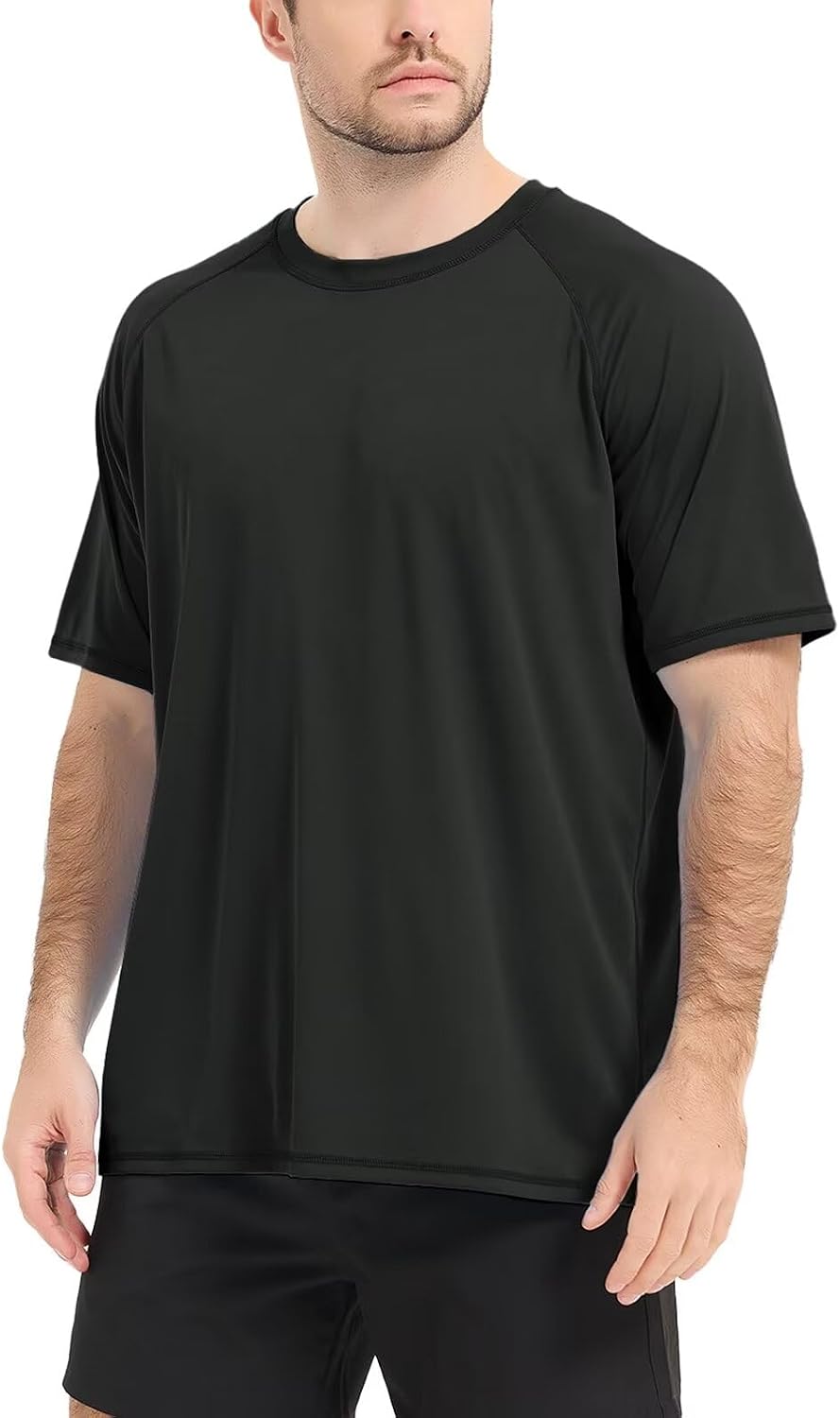 Men's Short Sleeve Rash Guard UPF 50+ Sun Protection Swim Shirts Quick Dry Outdoor Sports Underwear for Men