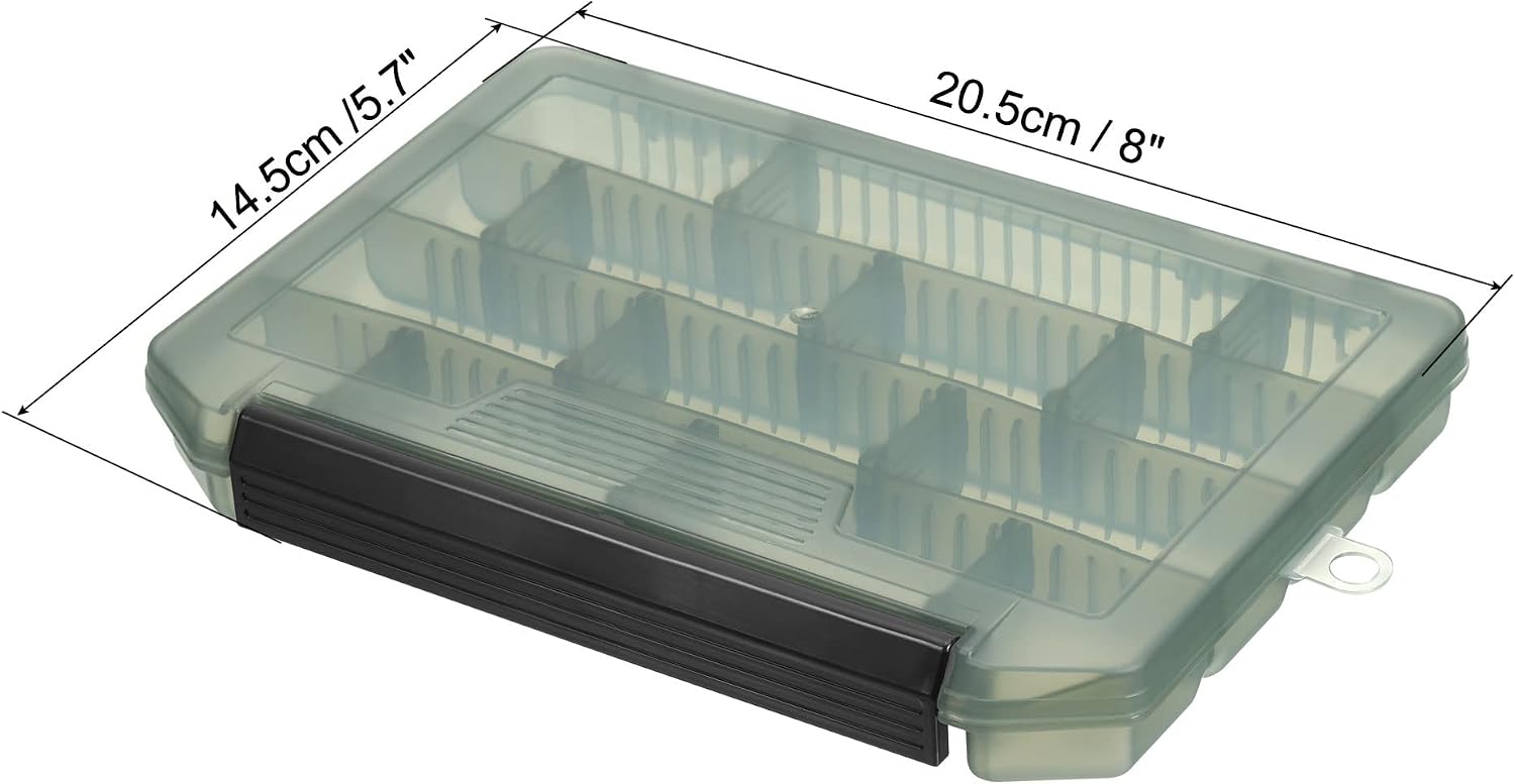 PATIKIL Waterproof Fishing Lure Box, Plastic Fish Tackle Accessory Storage Organizer Container, Clear Gray - Image 3