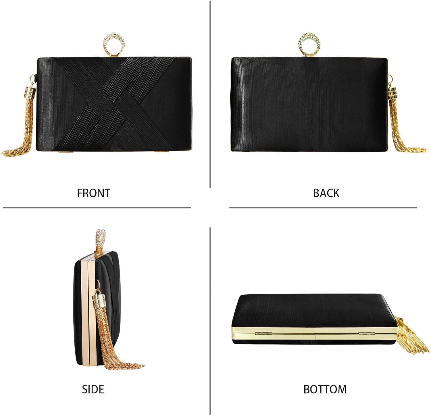 Clutch Purses for Women Tassel Evening Clutch bag Sparkly Diamond Crossbody Shoulder Bag For Wedding Night out Party - Image 6