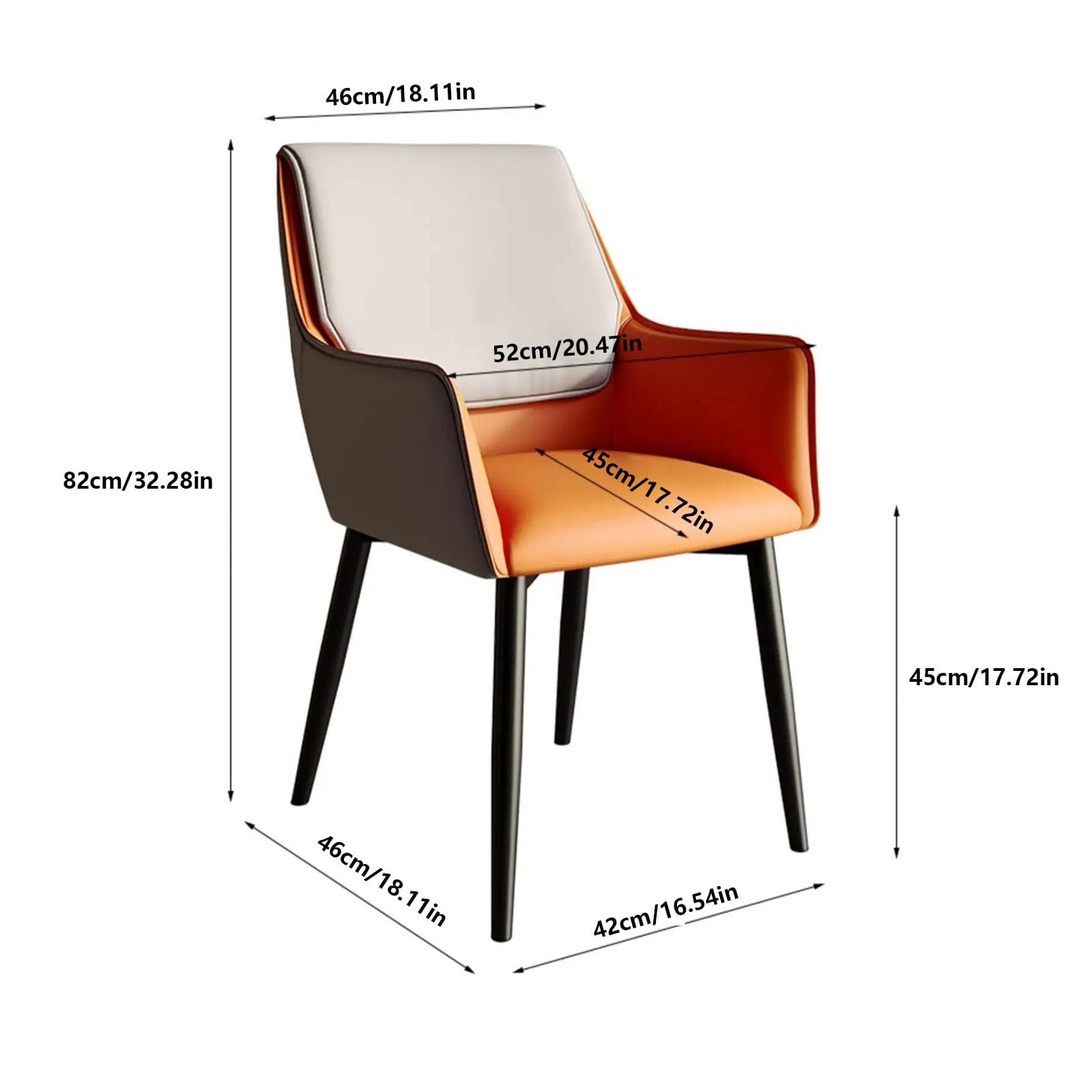 Comedor Silla de Comedor nórdica Cuero PU, Moderno balcón, tocador Boda, Silla, Cocina, Banquete, Muebles for el hogar Sillas de Cocina(Bruin)