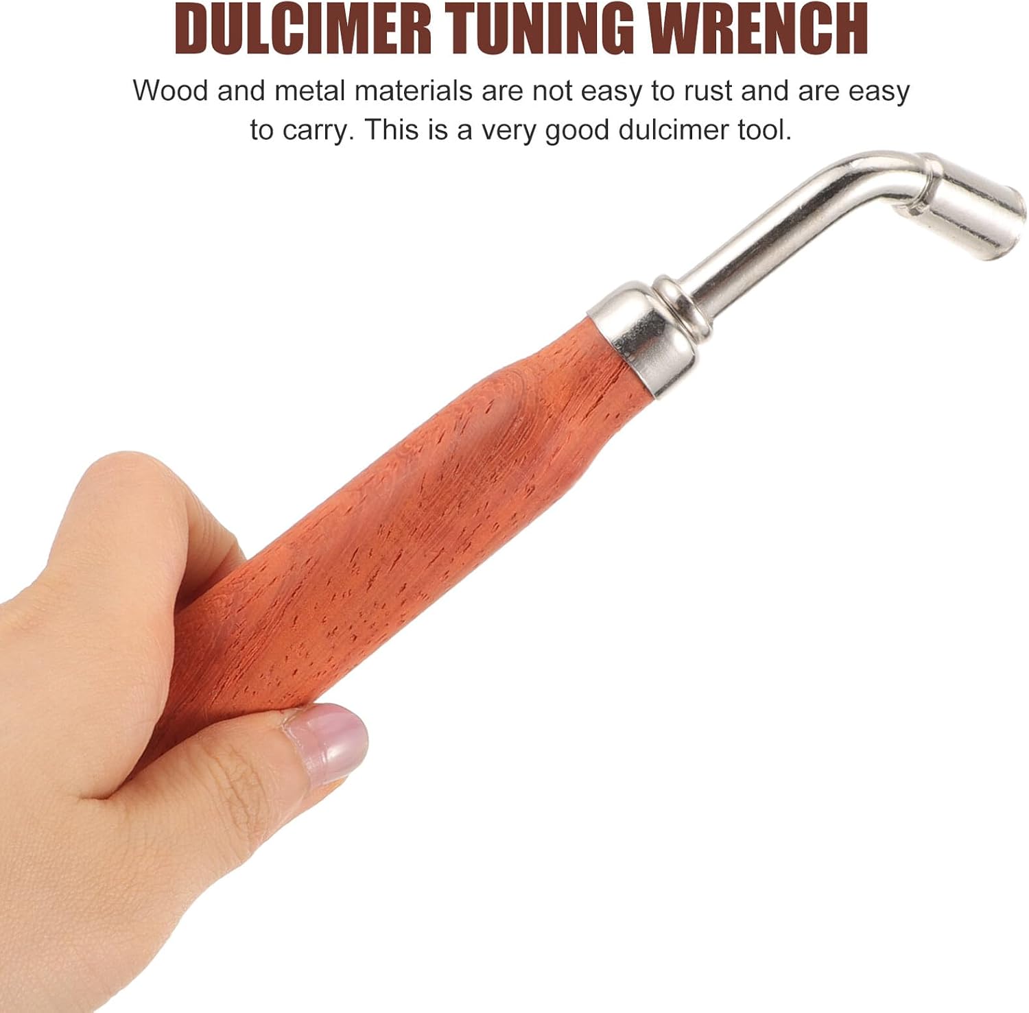 Zerodeko Dulcimer Wrench Tool with Smooth Handle and Metal Head Handheld Spanner Tuner for Instrument Tone Rust-resistant Tuning Tool for Dulcimer and Similar String Instruments