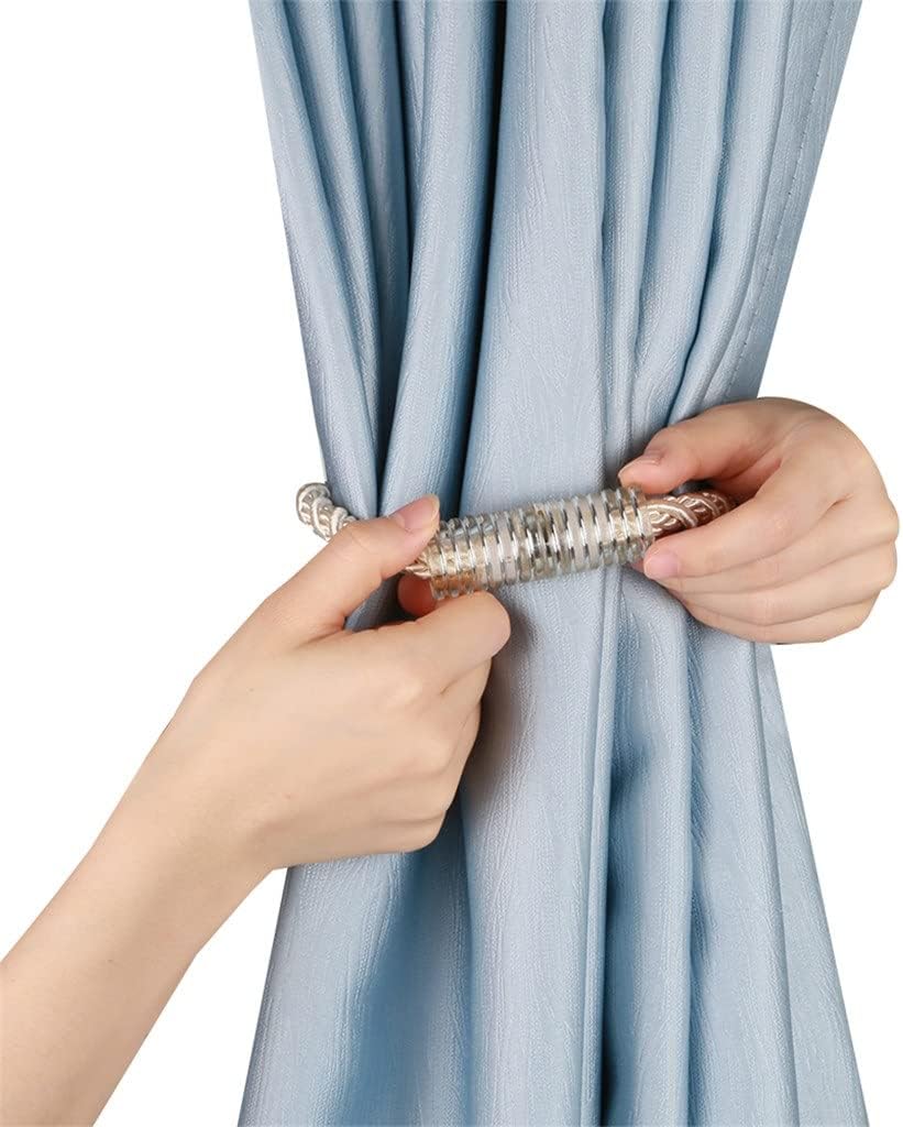 JSEIAJB 2Pcs Magnetic Curtain Clip Cylindrical Hanging Ball Decoration Curtains Tieback Buckle Rope Window Drape Accessories