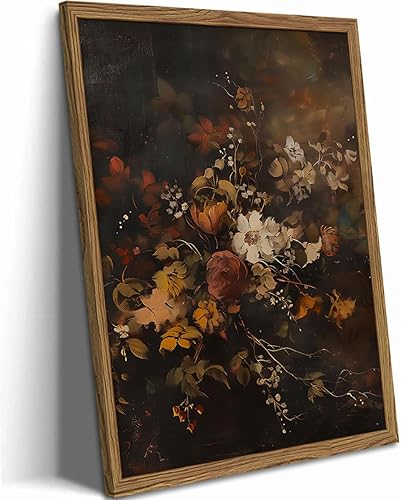 Miniatura 14 de Arte de pared vintage de bosque iluminado por la luna, luna creciente, flores silvestres, lienzo gótico, impresiones de paisaje, estética, cuadros