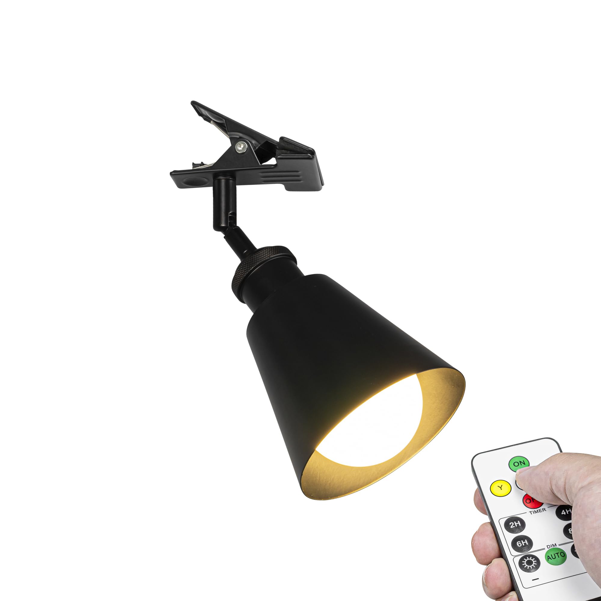 Verstellbare Klemmlampe mit Akku,LED Wandlampe innen, Dimmbar Nachttischlampe,Schreibtischlampe ideal für Flur Büro Heimgebrauch - 12x10CM - TD0679