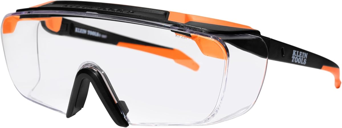 03006 Gafas de seguridad para colocar sobre gafas, lentes transparentes, certificación ANSI Z87.1+ y CSA Z94.3, antivaho y resistentes a rayones, protección UV, se adaptan a gafas graduadas