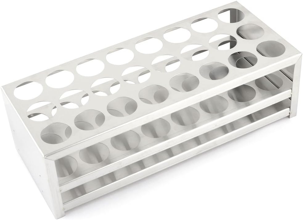 Rectangular Stainless Steel 24 Tubes 29mm Hole Test Tube Rack Holder (id: 054 150 728 ed7 dd9