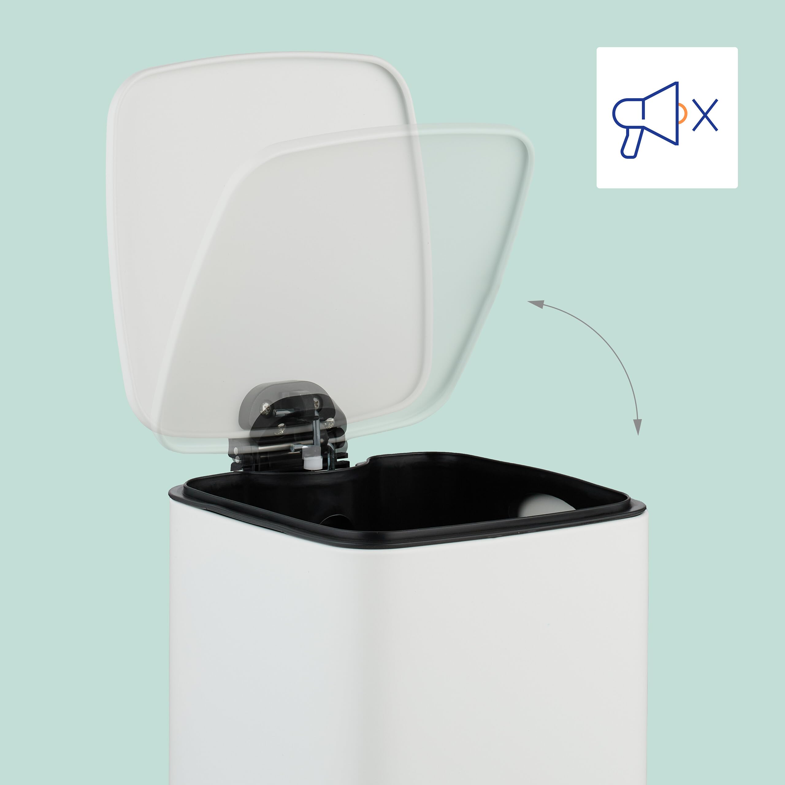 Relaxdays Poubelle de Salle de Bain, 8 litres, Seau intérieur Amovible, avec Couvercle Pratique, Blanche