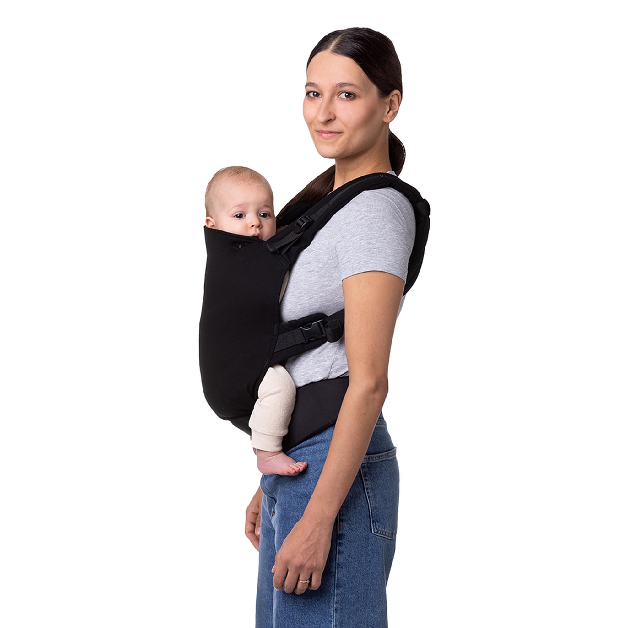 MoMi COLLET nosidełko dla dzieci w wieku 3-48 miesięcy (4-20 kg masy ciała), 2 pozycje do noszenia z 6 punktami regulacji, z kapturem i podpórką dla dziecka
