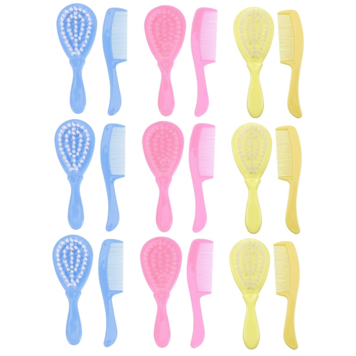 Mikinona 18 Pcs 3 Sets Infant Hair Brush Brush and Comb Set Hair Comb for Boys and Girls Newborn Cleaning Tool Random Color