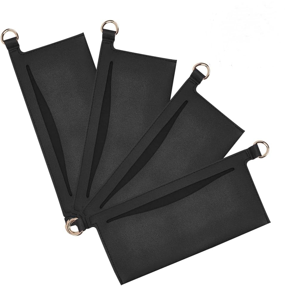 4Pcs Wallet Conversion Insert, 17x6.8cm Soft PU Leather Clutch Purse Organizer Liner for Emily Wallet LV Sarah Bag Conversion Accessories Crossbody Convert Accessories with D Rings, Black