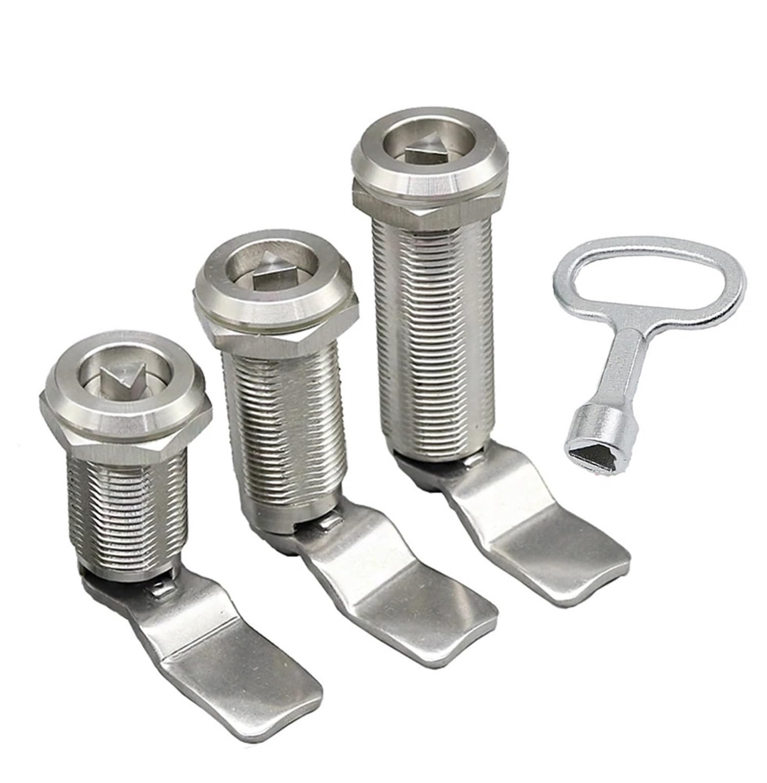 Poasdjdc Ms705-40 Triangle Cam Locks Ms705-30-40-50-62 Triangle Tongue Lock 304 Stainless Steel For Outdoor Cabinet Door 1Pcs(Ms705-40 Triangle)