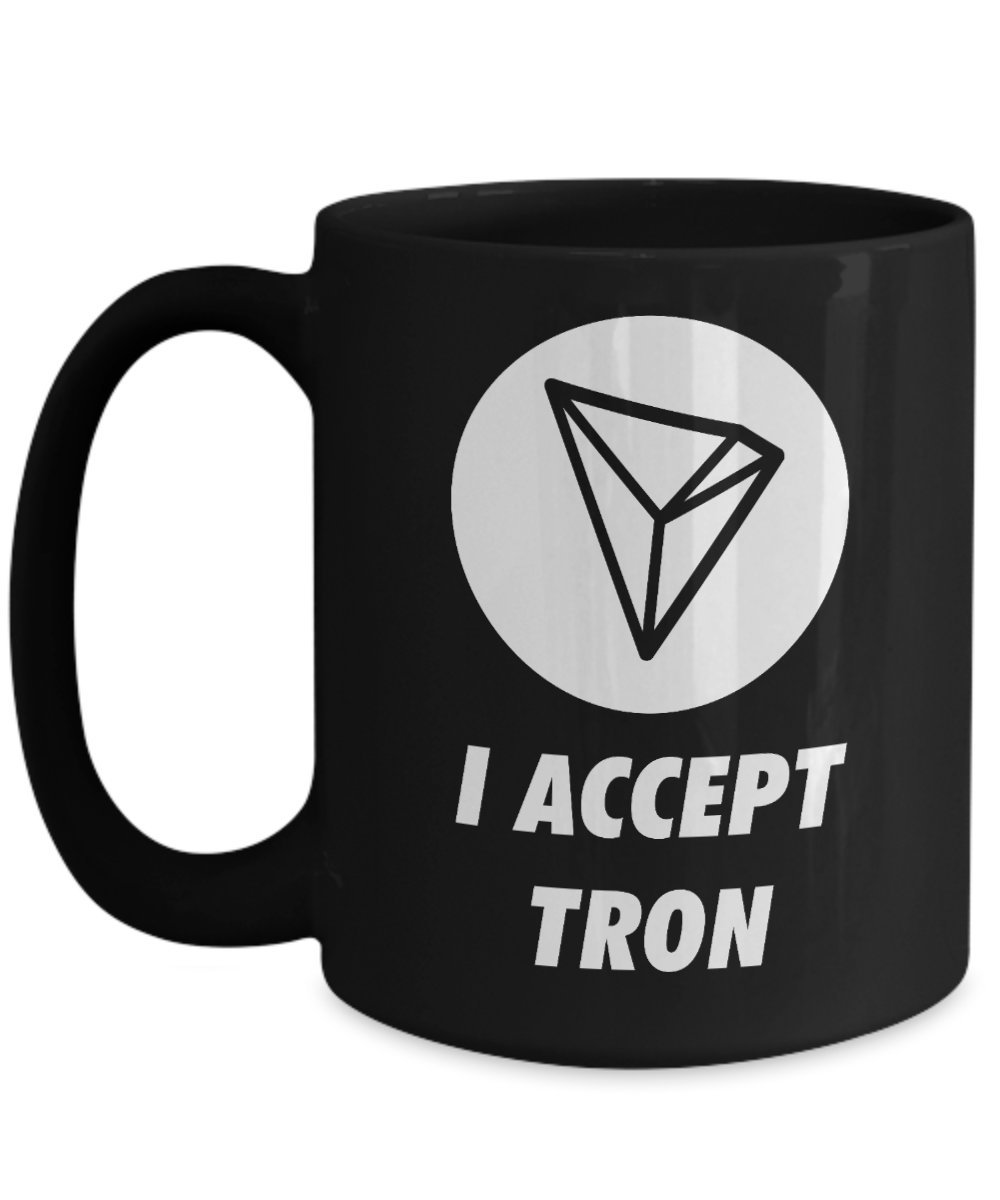 Amazon.com: Official I Accept TRON Logo Big Mug Acrylic Coffee Holder Black  15oz Cryptocurrency Just Hodl Crypto Miner Blockchain Invest Trade Buy Sell  Hold TRX : Home & Kitchen