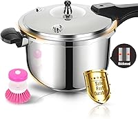 Peterboo 8 Qt Stainless Steel Pressure Cooker - Induction Compatible Stovetop, Safety Indicators, Cooks 50% Faster
