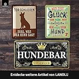 LANOLU retro Blechschild Thermometer GASSI THERMOMETER analog Hunde Deko Garten Vintage Schilder - Blechschild Hund - Hundeliebhaber Geschenke 8x28 cm