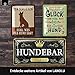 LANOLU retro Blechschild Thermometer GASSI THERMOMETER analog Hunde Deko Garten Vintage Schilder - Blechschild Hund - Hundeliebhaber Geschenke 8x28 cm