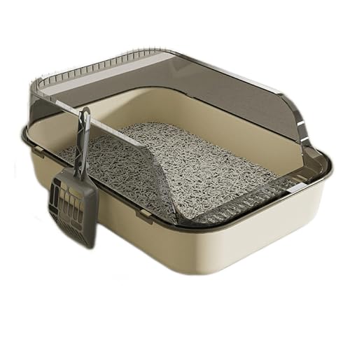 Caja de arena para gatos semicerrada con valla alta, inodoro para gatitos de 40 x 28 x 16 cm