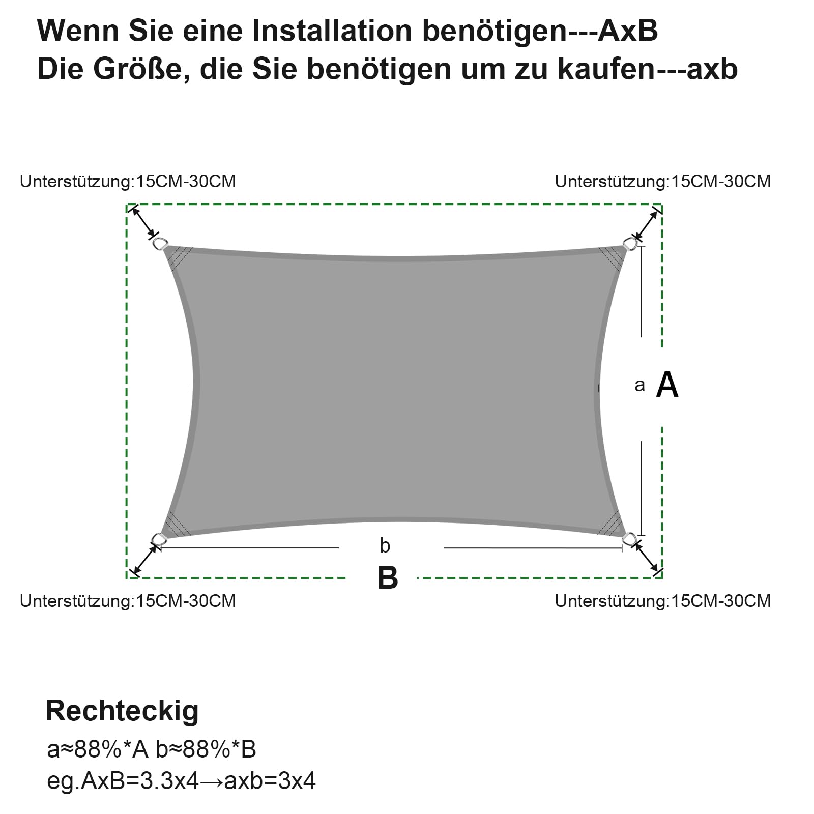 SUNNY GUARD Sonnensegel Wasserdicht 3x4m Rechteckig Sonnenschutz Wetterschutz Segel Baldachin UV Schutz für Balkon Terrasse Garten, Grau Anthrazit