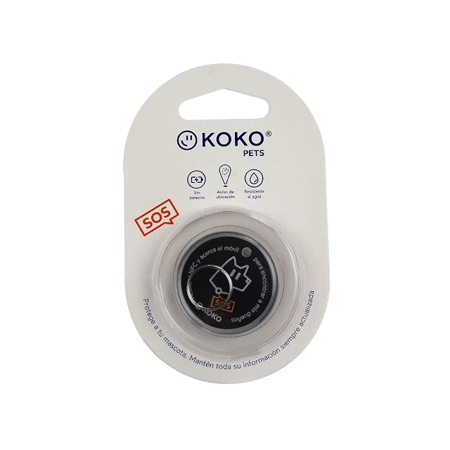 Foto 6 de 6 de Koko - Chapa de identificación NFC para mascotas (Negro)