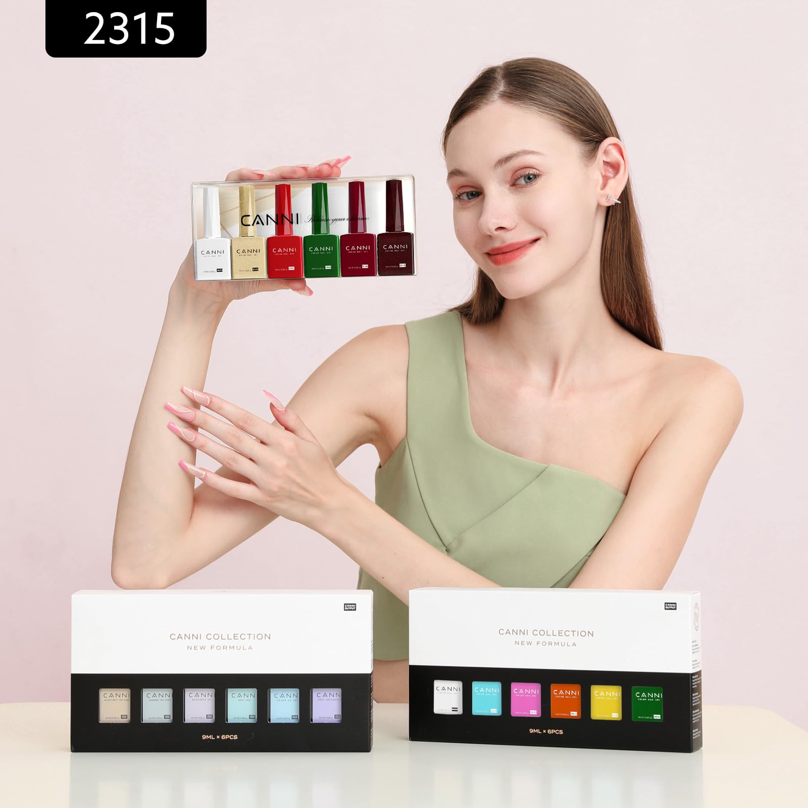 CANNI 6 Colors 9 ML Hema-Free Dark Red Gel Polish Set, Deep Cherry Red Burgundy Gel Nail Polish Blood Wine Red Color Kit, Soak Off LED Nail Gel Manicure Kit DIY at Home Salon Gifts: Christmas Glow