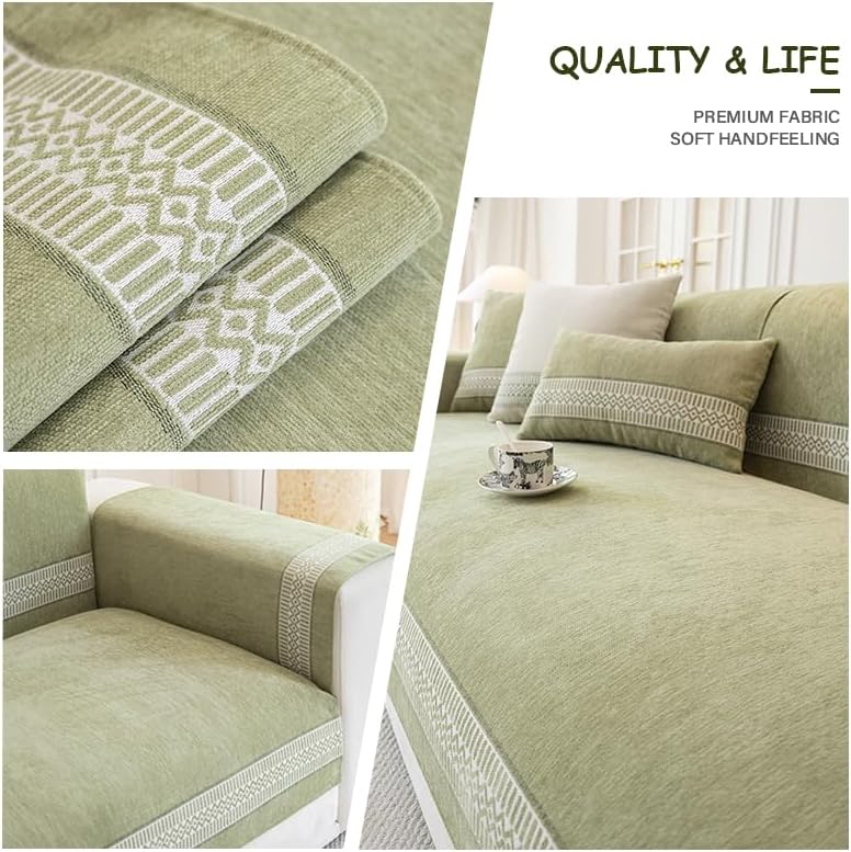 Miniatura 5 de KCCRHIN Funda de sofá de felpilla de estilo simple para sofá de 234 cojines, funda antideslizante para sofá modular, funda lavable para perros y