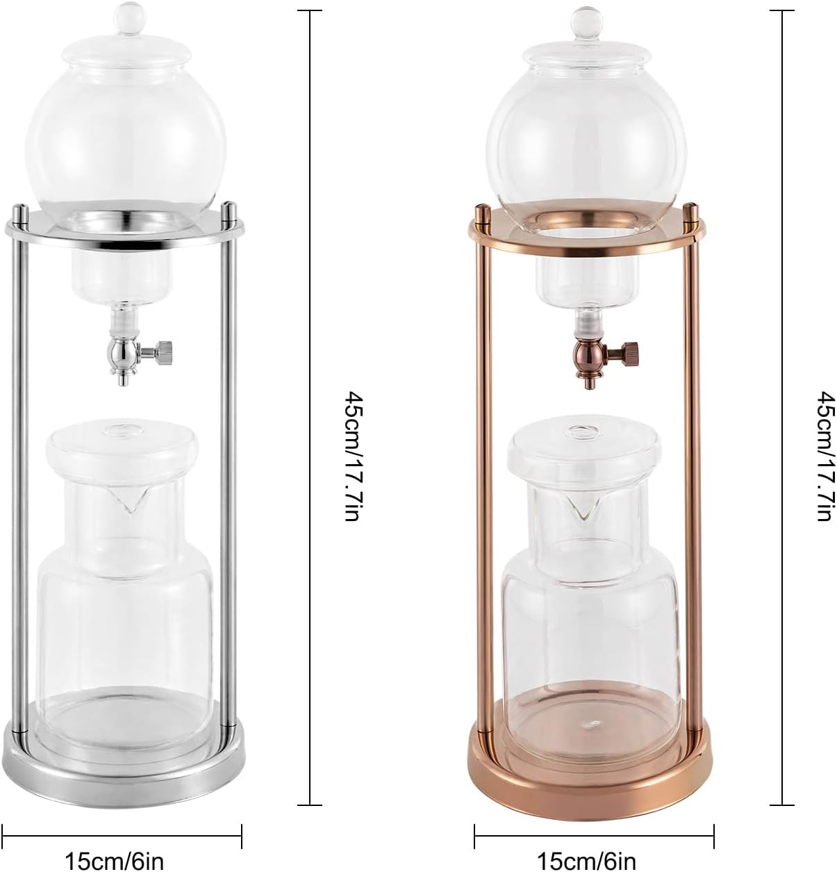 Ice Cold Brew Dripper Coffee Maker, 600 ml Luxury Iced Coffee Maker, Dripper Coffee Maker, Iced Coffee Maker for Kitchen Home Office Cold Brew Maker