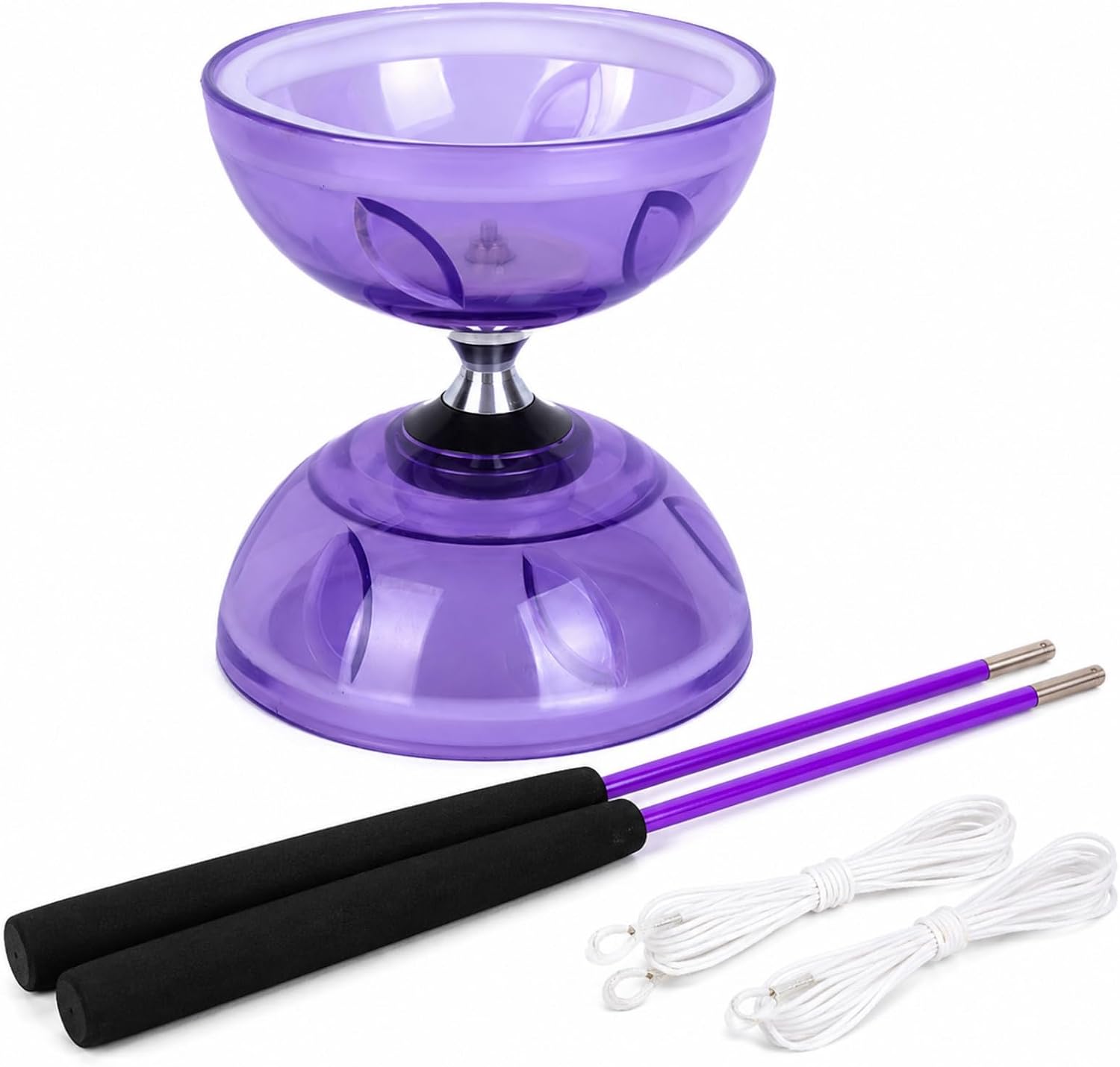 Purple Chinese Yoyo Diabolo Yoyo Set Plastic Chinese Yoyo with 2 Diabolo Stick 2 Piece String Easy-to-Learn Skill Juggling Toy for Kids, Beginners, School Culture Teaching & Family Fun (Purple)