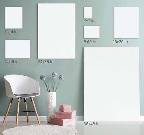 Miniatura 71 de Arteza Lienzo estirado de 8x10, 100% algodón (Juego de 12)