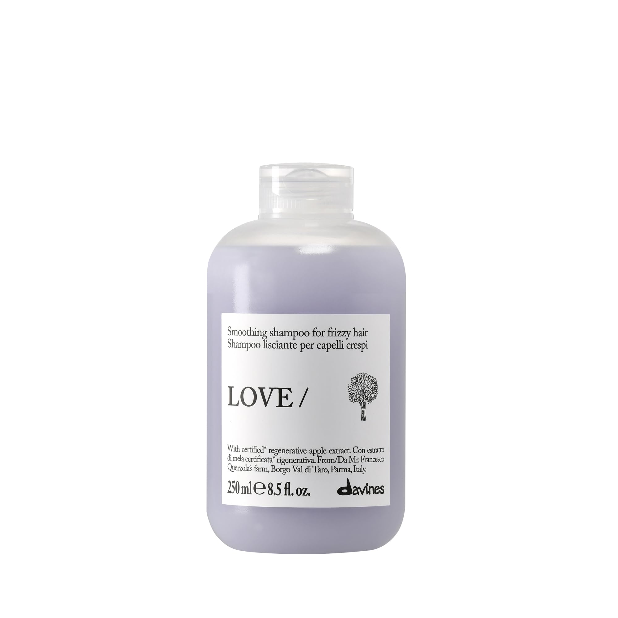 Davines LOVE Smoothing Shampoo - Smoothing Shampoo for Frizzy or Unruly Hair - Anti-Frizz Shine Action - 250 ml