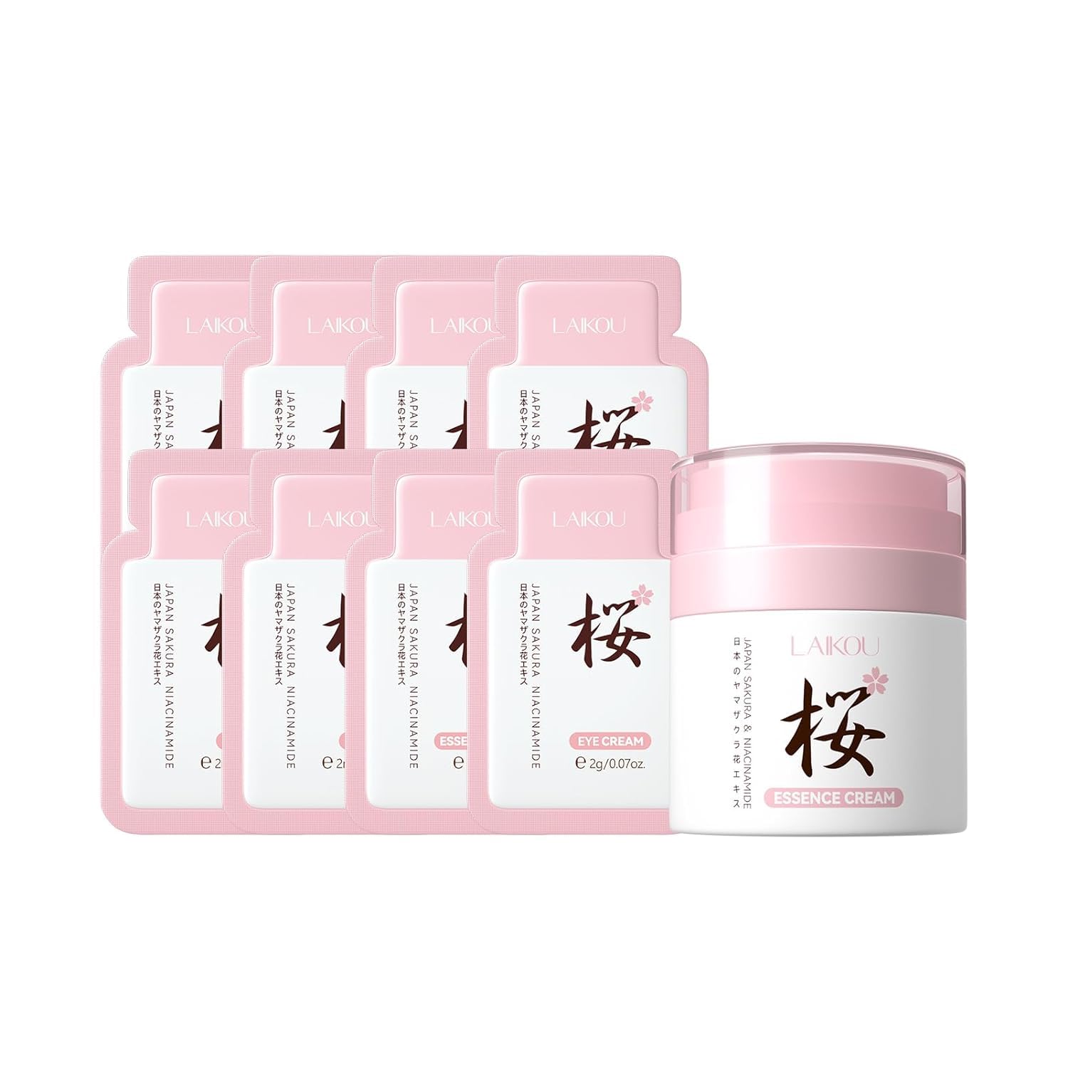 LAIKOU Sakura Face Moisturiser, Hydrating Face Cream for Women with Niacinamide, Vitamin C & Hyaluronic Acid, Anti Aging Wrinkle Cream, Smooth Lines & Boost Glow, Day & Night Formula 50g